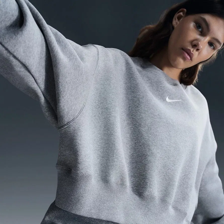 Свитшот женский с принтом Fame Nike, Серый — фото 3
