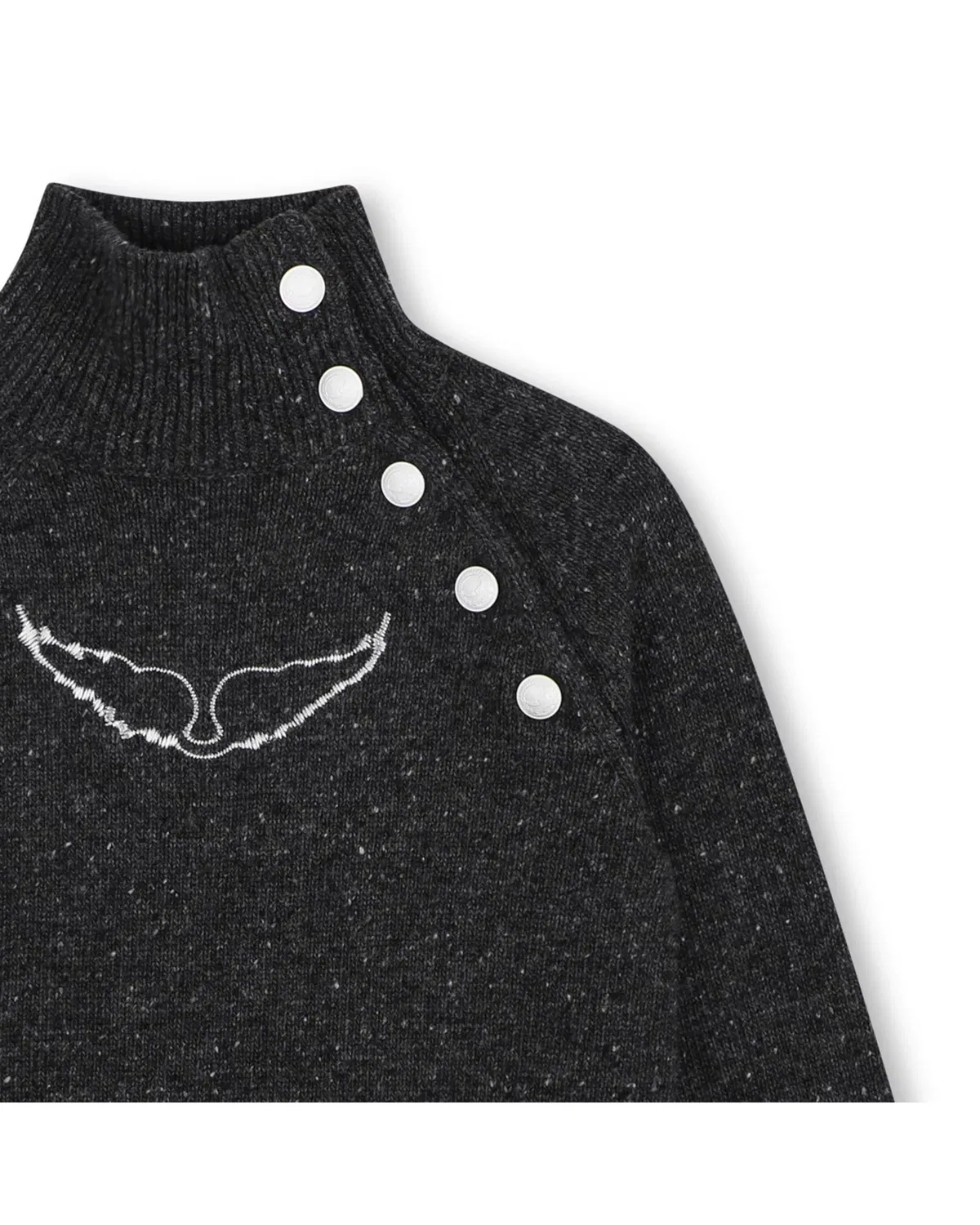 Детский джемпер для девочек с высоким воротником Zadig & Voltaire, Gris Oscuro — фото 2