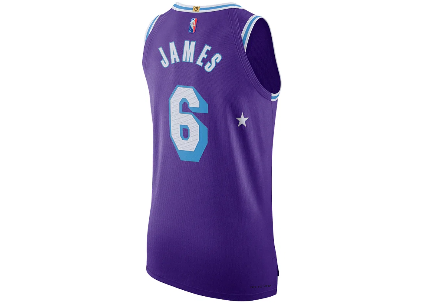 Мужская джерси с принтом Nike NBA Los Angeles Lakers Lebron James Moments Mixtape City Edition Authentic Jersey, Purple — фото 2