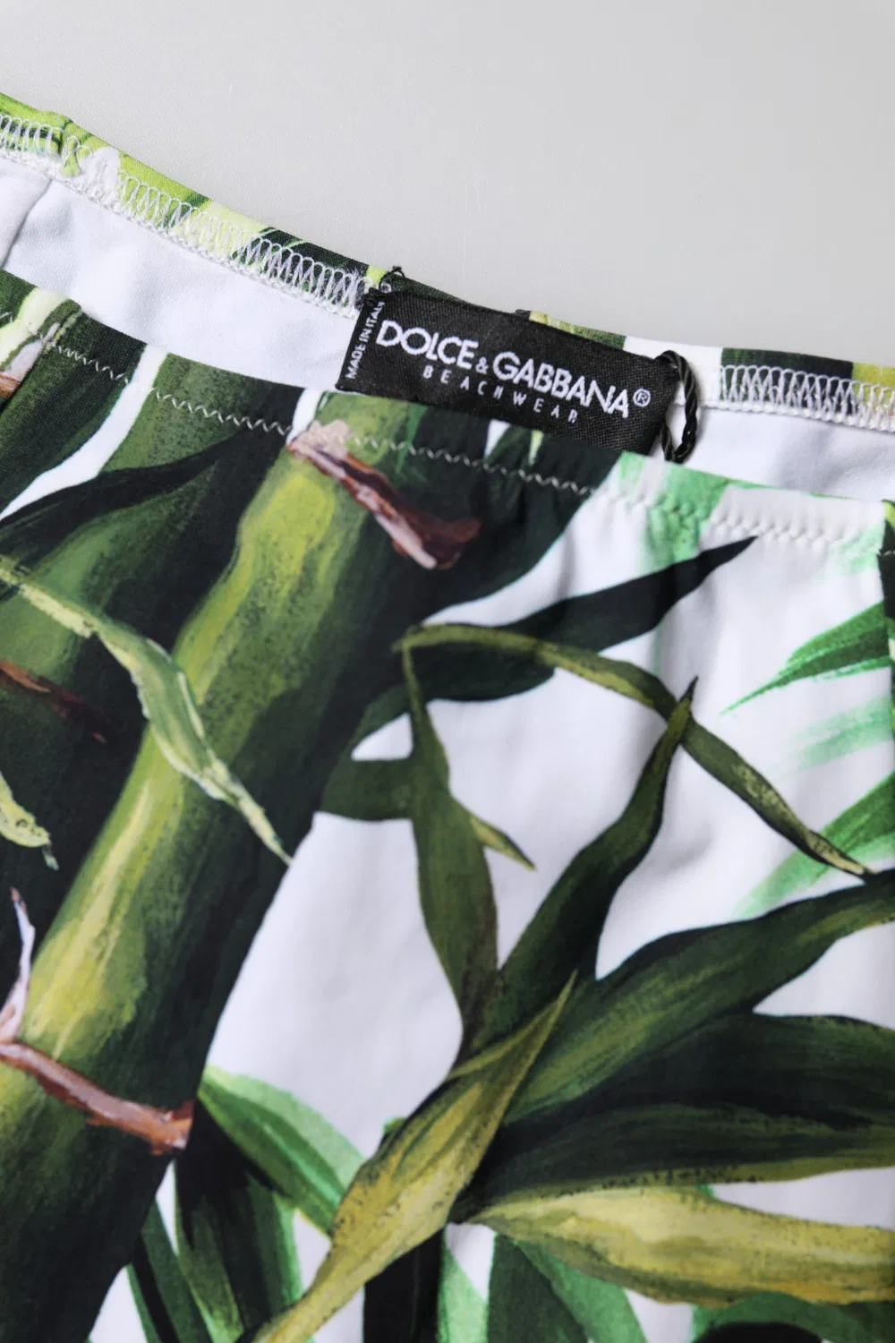 Женские плавки бикини с высокой посадкой и принтом Green Leaf Print Dolce & Gabbana, Green — фото 3