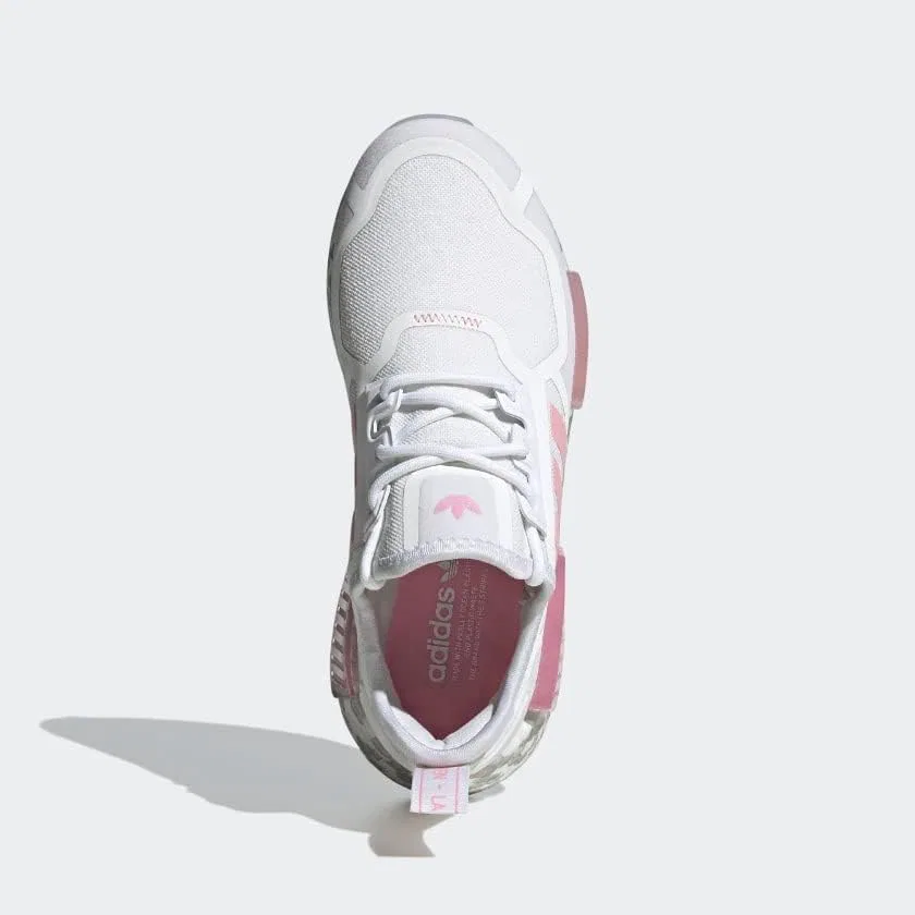 Детские кроссовки для мальчиков Nmd_r1 J adidas Originals, Crystal White/Light Pink/Cloud White — фото 2