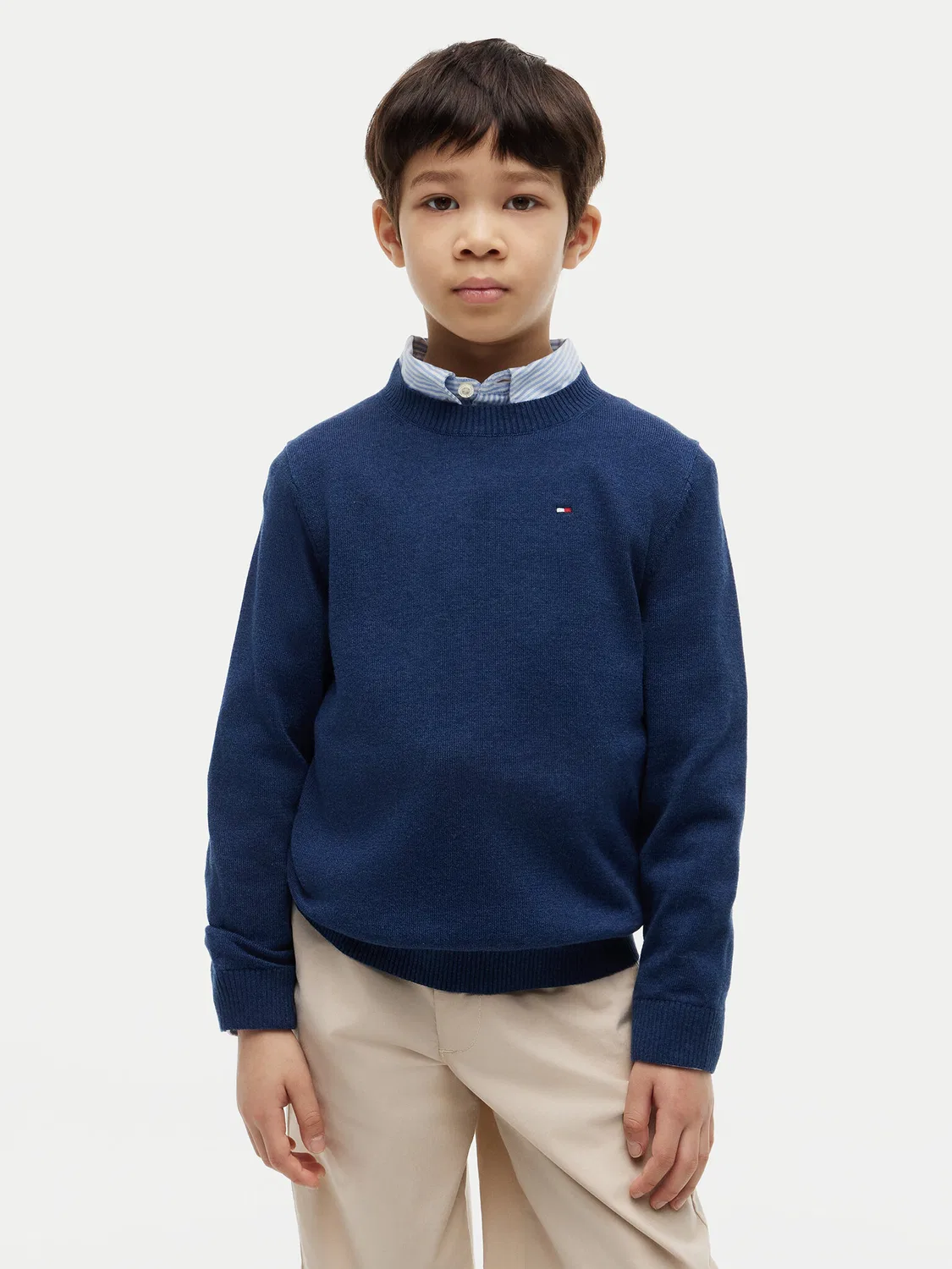 Пуловер стандартного кроя для мальчика Tommy Hilfiger, темно-синий
