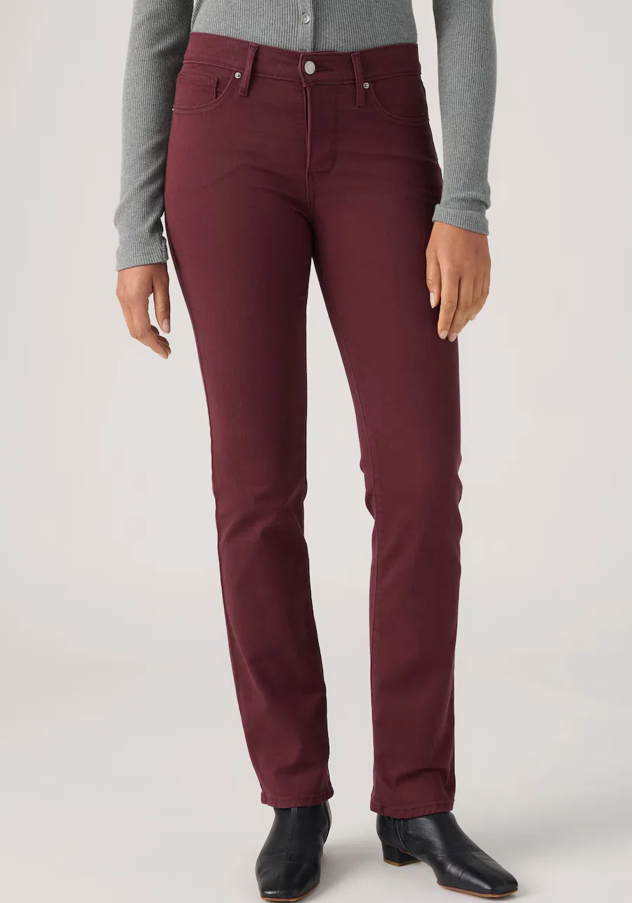 Джинсы LEVI'S Slim fit '314 Shaping Straight' бордового цвета — фото 2