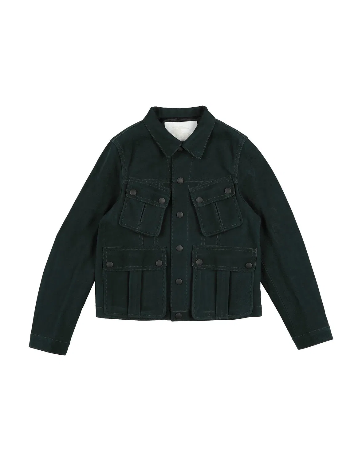 Детская куртка из кожи с классическим воротником Burberry, Deep Teal