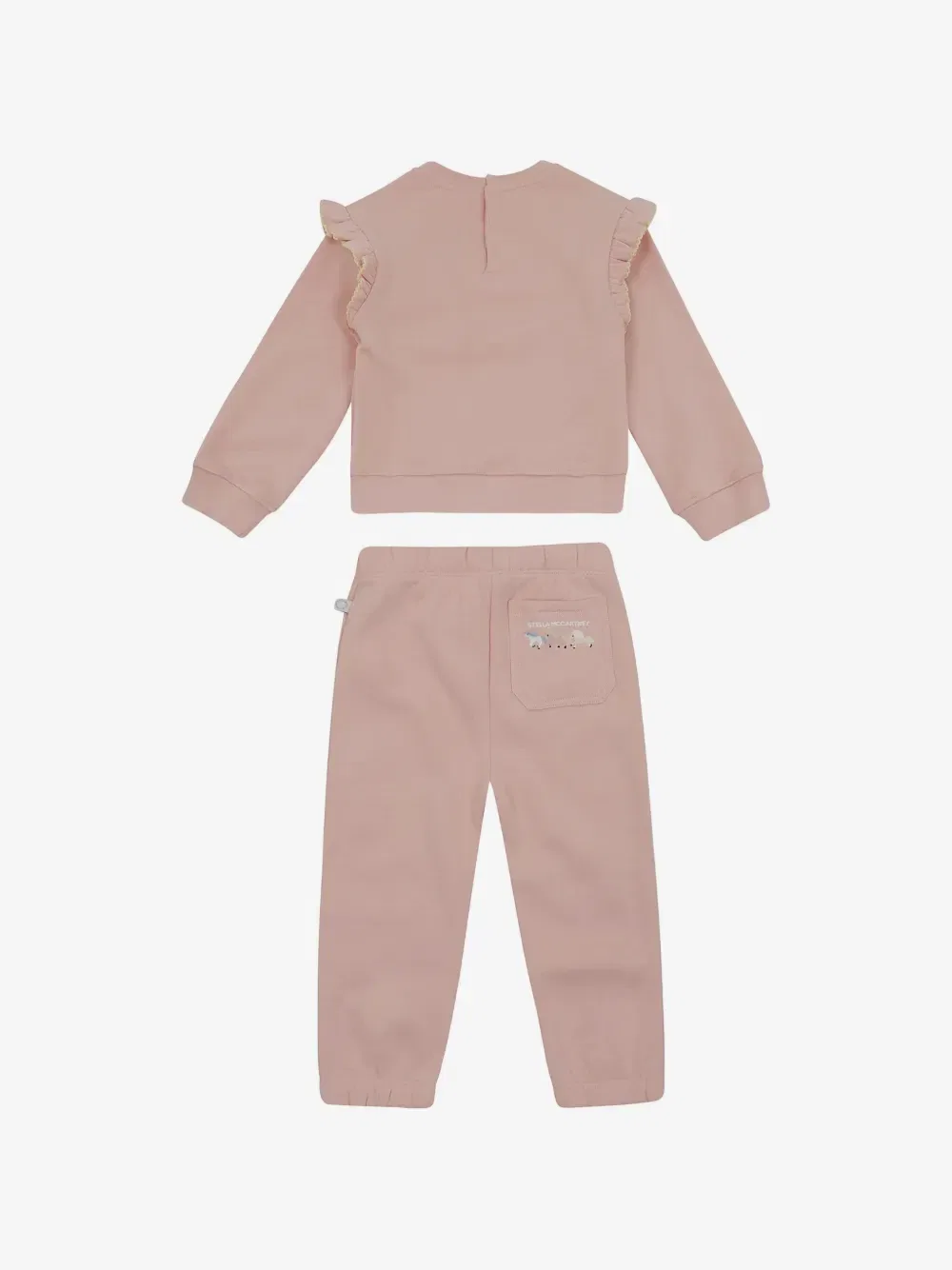 Спортивный костюм с оборками и вышивкой лошади Stella McCartney Kids, розовый — фото 2