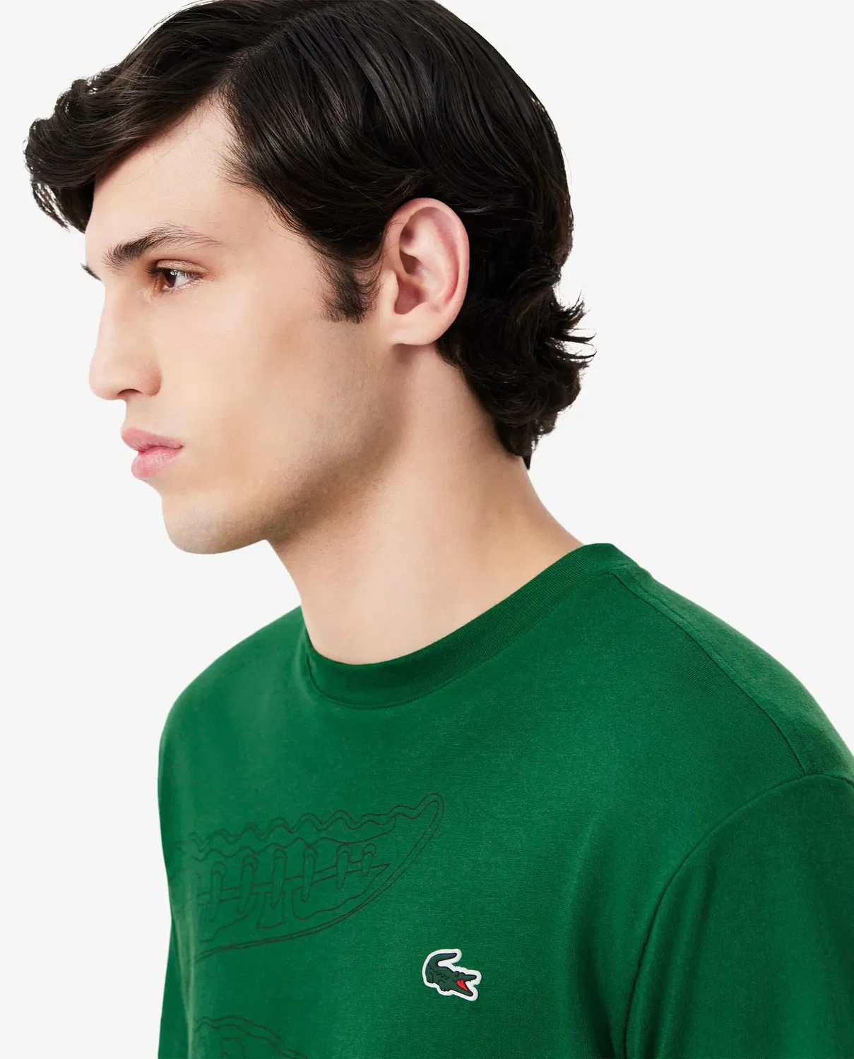 Мужская футболка спортивная с принтом Lacoste, Verde — фото 3