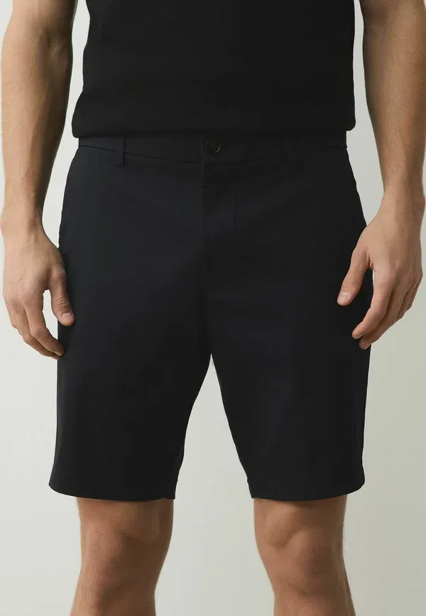 Комплект из 2 шорт чинос, хлопок с эластаном, Skinny fit - stretch chino shorts 2 pack, Next, Navy, Stone, темно-синий — фото 2