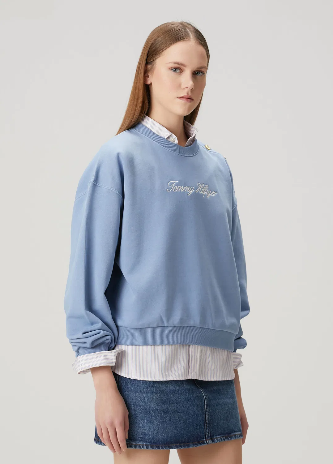 Свитшот Tommy Hilfiger Mavi Gold, синий — фото 3