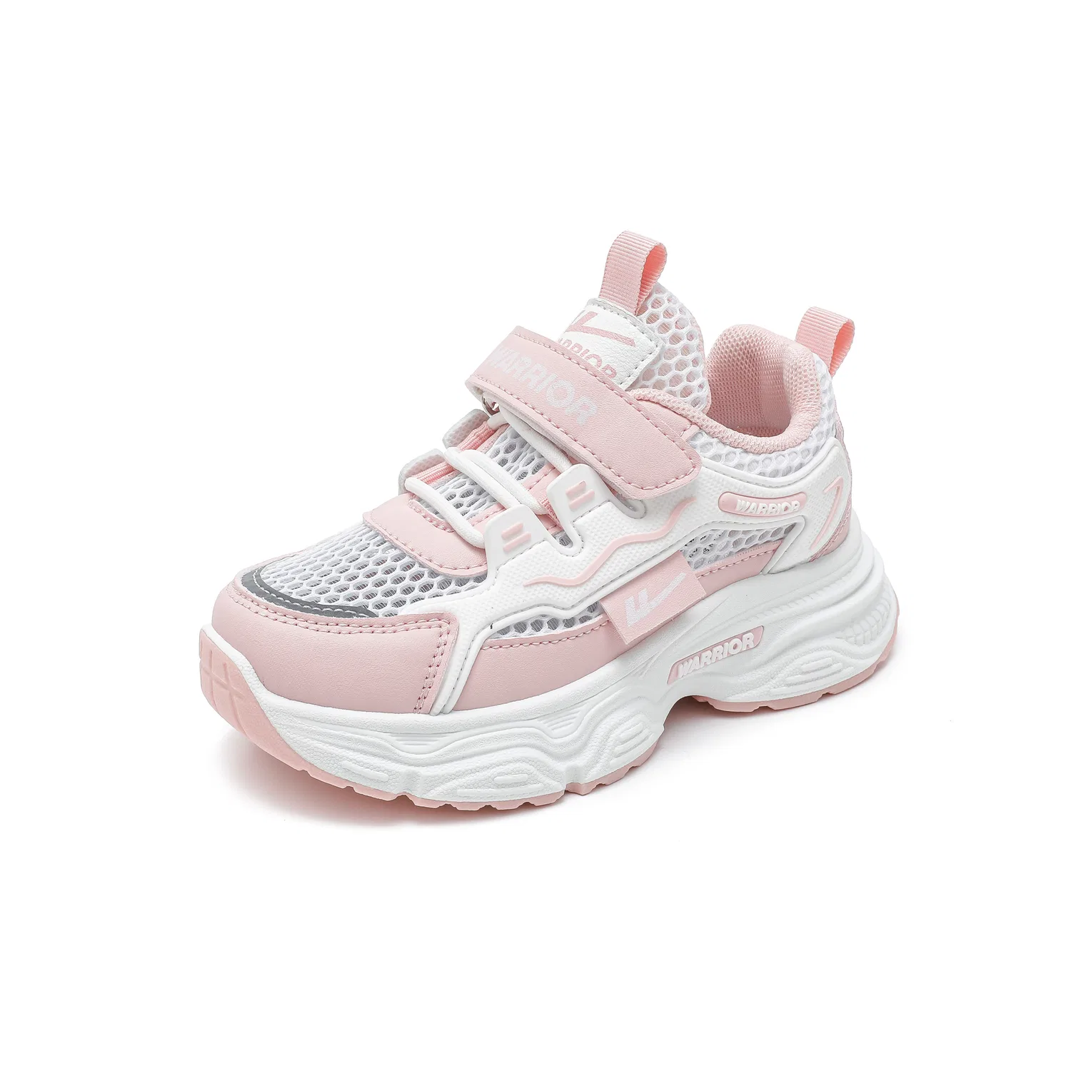Детские кроссовки для девочек с сетчатым верхом White Pink WARRIOR