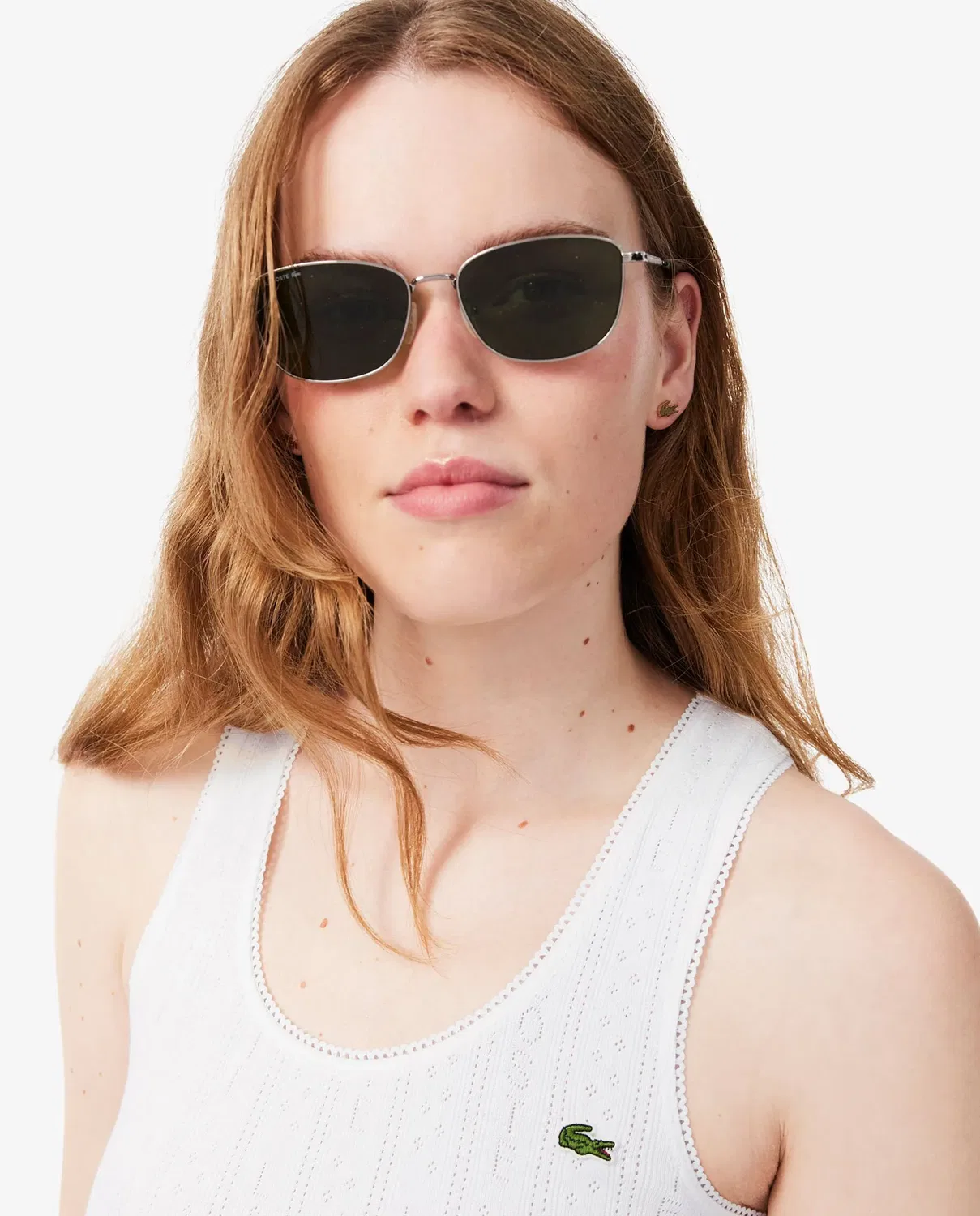 Топ Lacoste Blanco pointelle на бретелях — фото 3