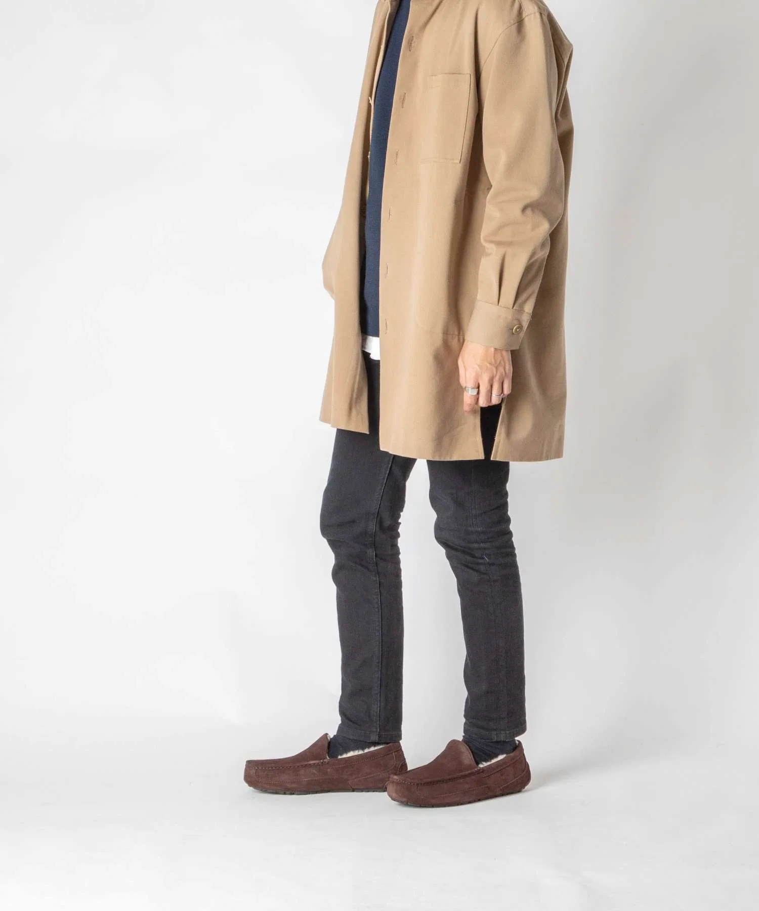 Мужские замшевые слипоны UGG Ascot тёмно-коричневые — фото 4