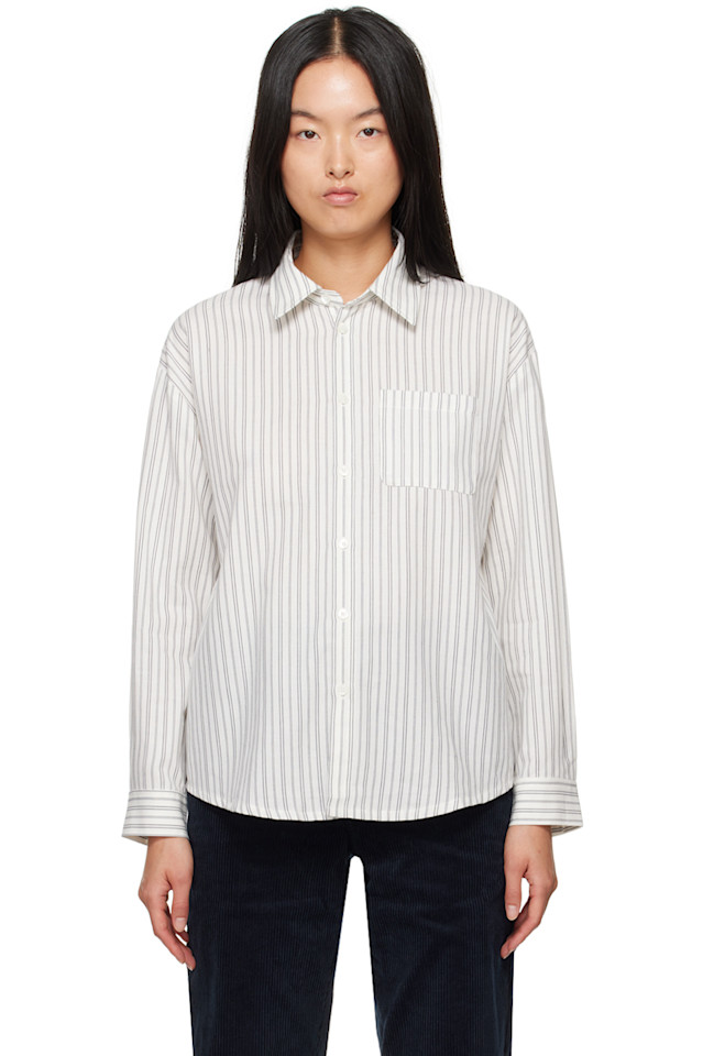 

Полосатая рубашка oversize A.P.C., синий