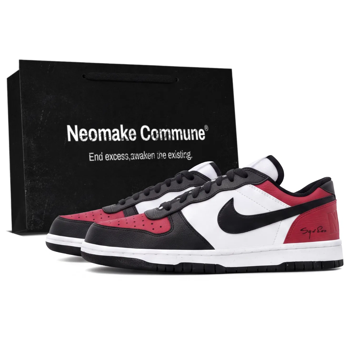 Детские скейтборд-кроссовки без гендера с низким верхом Red Black Nike
