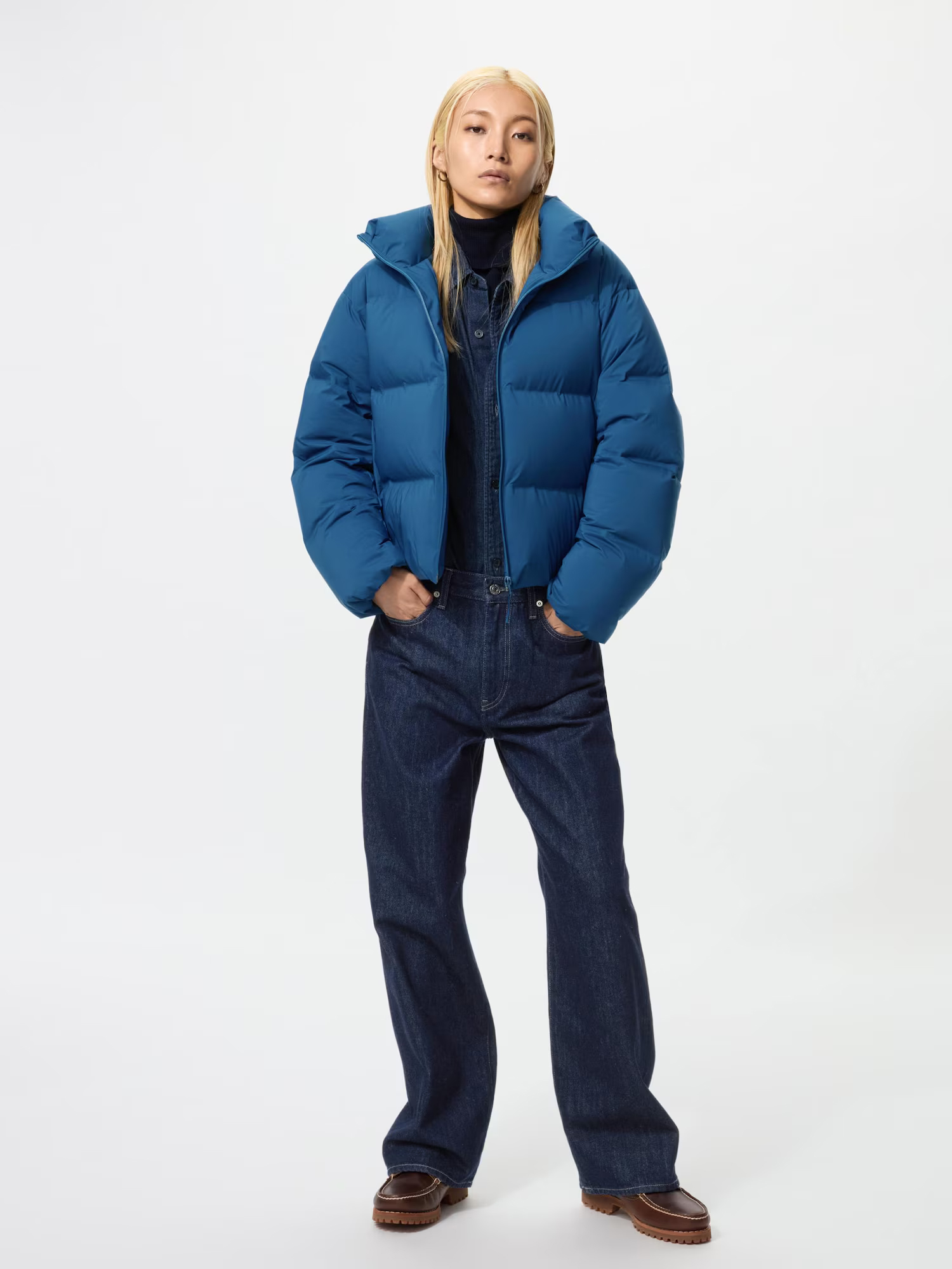 Бесшовная пуховая куртка Uniqlo, 68 синий — фото 3