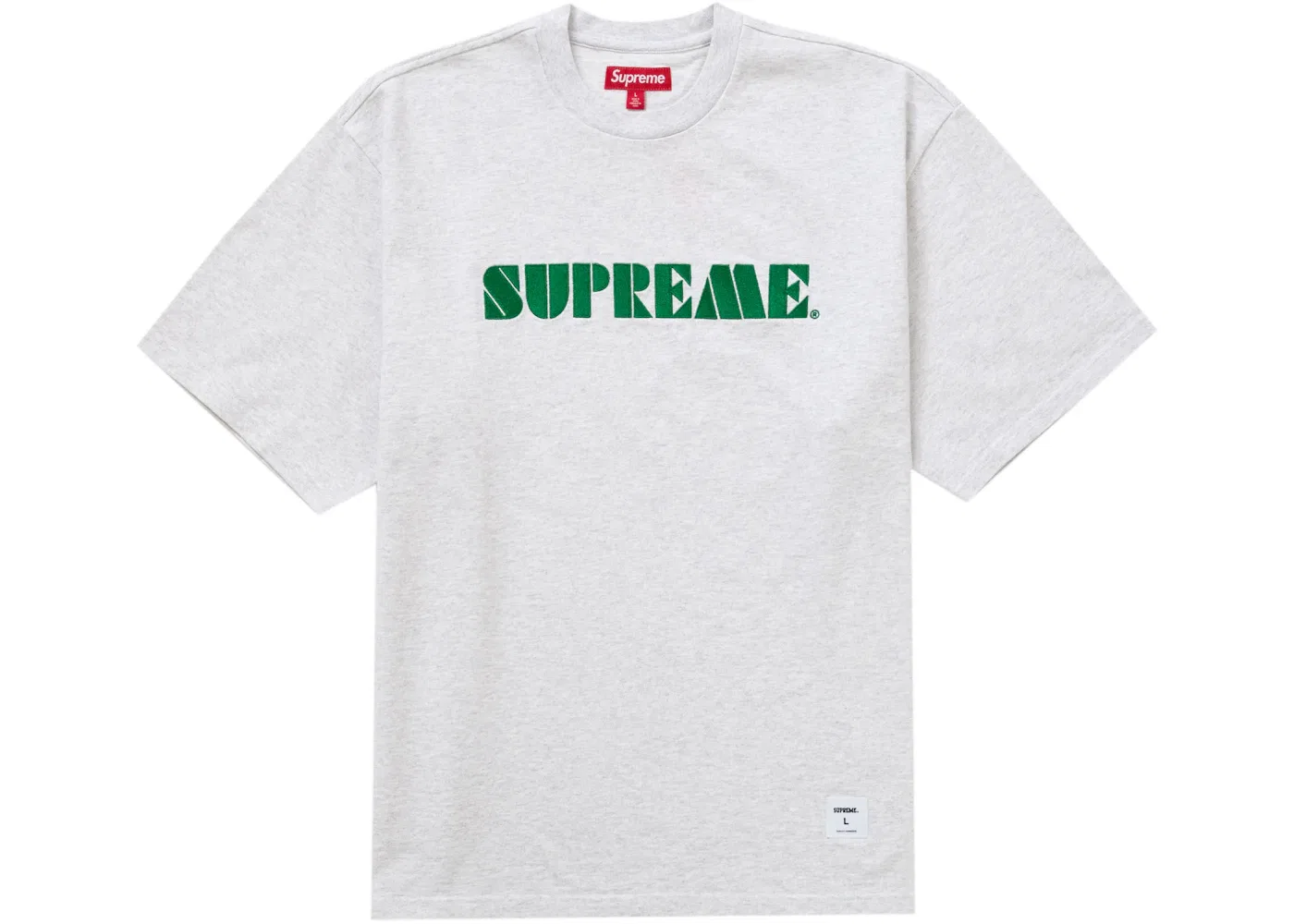 Мужская футболка с принтом Supreme Stencil Embroidered S/S Top Supreme, Ash Grey