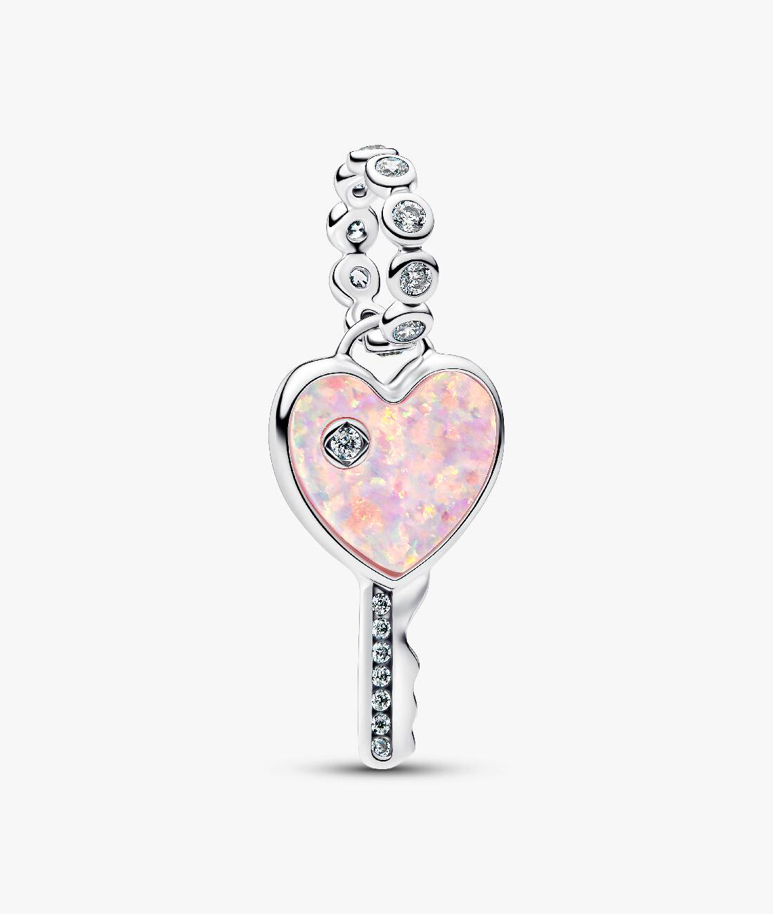 

Шарм Pandora Opalescent Heart Key Dangle, сереебро