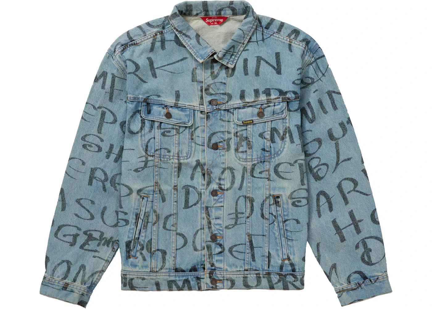 Мужская джинсовая куртка-тракер с принтом Supreme Trucker Jacket, Blue