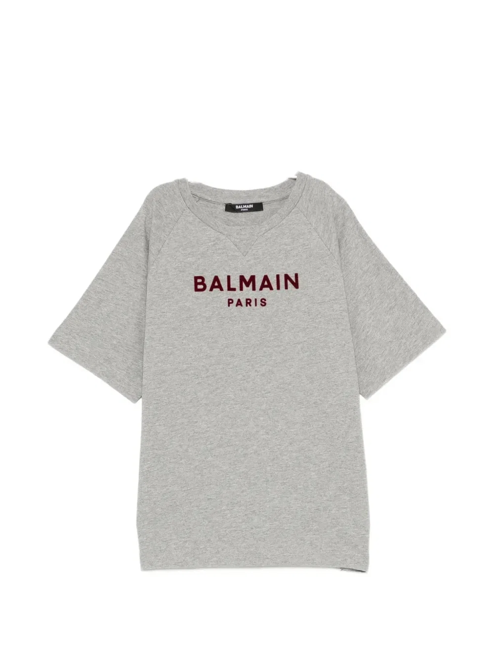 Футболка с логотипом и рукавами реглан Balmain Kids, серый