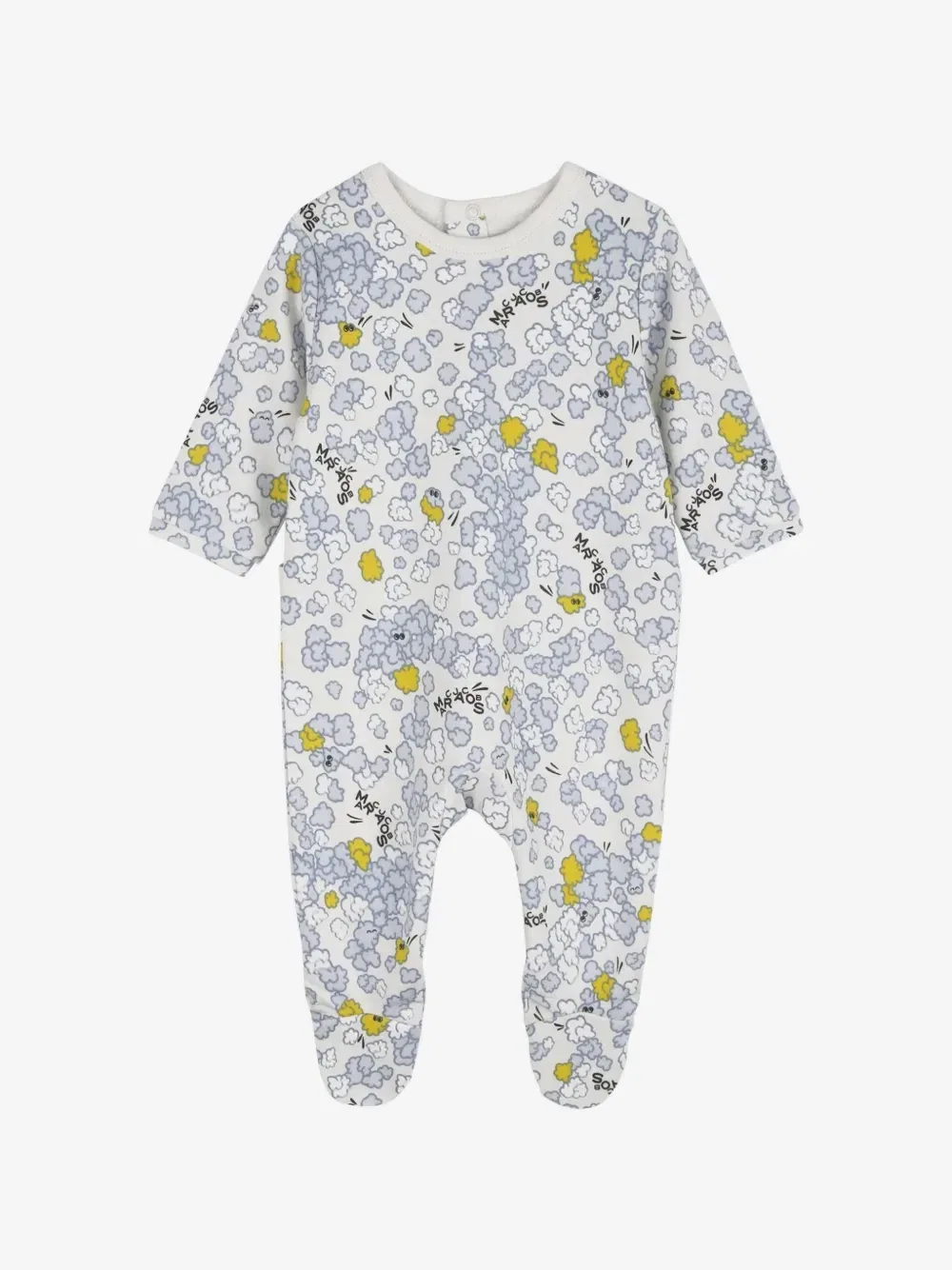 Комплект детских комбинезонов с облачным принтом из трех предметов Marc Jacobs Kids, белый — фото 3