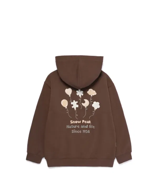 Худи детское с графическим принтом, s25fkfhd80 Snowpeak Apparel Kids, коричневый — фото 4