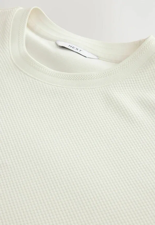 Футболка текстурированная Regular fit Next Ecru White, белый — фото 2