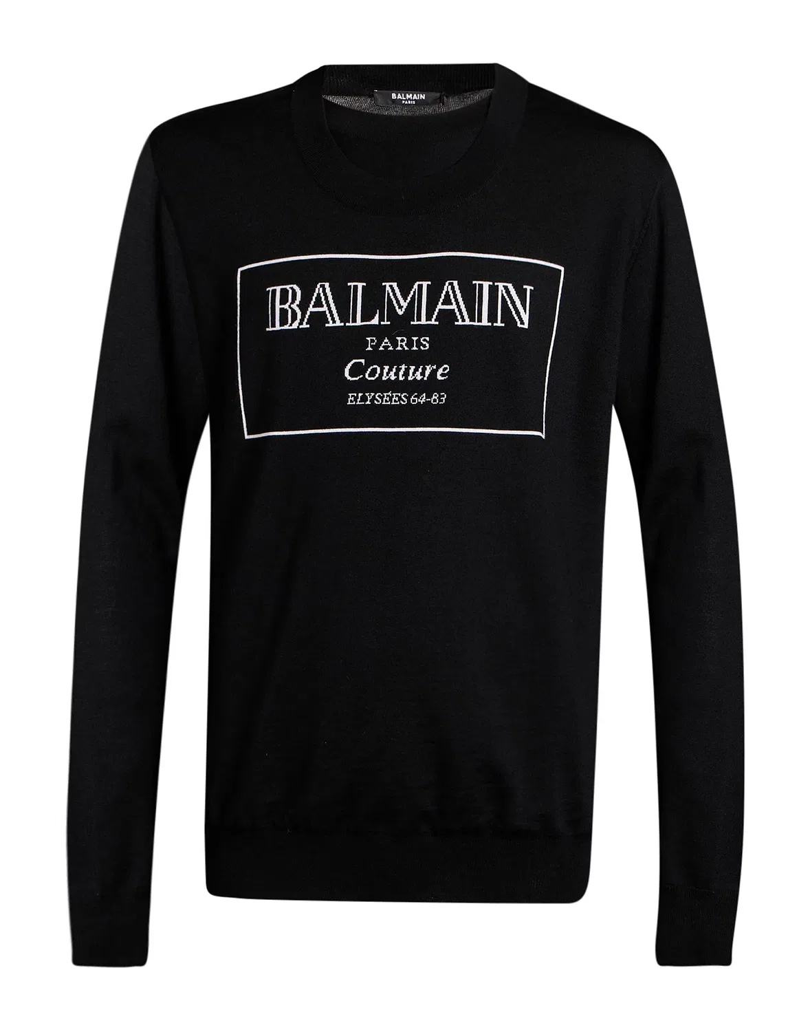 Мужской свитер из шерсти с логотипом Balmain, черный