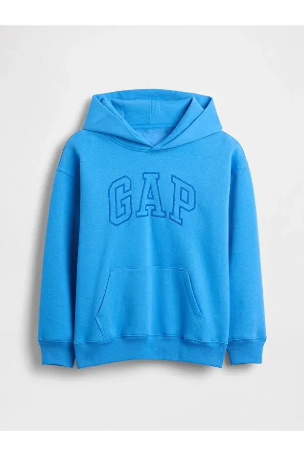 Детские свитшот для мальчиков с принтом VintageSoft Relaxed Logo Gap, Light Blue-001 — фото 2