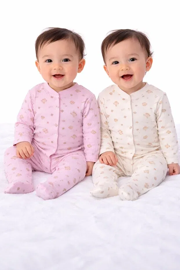 Детский комбинезон для девочек хлопковый комплект Enia Baby, Beige — фото 4