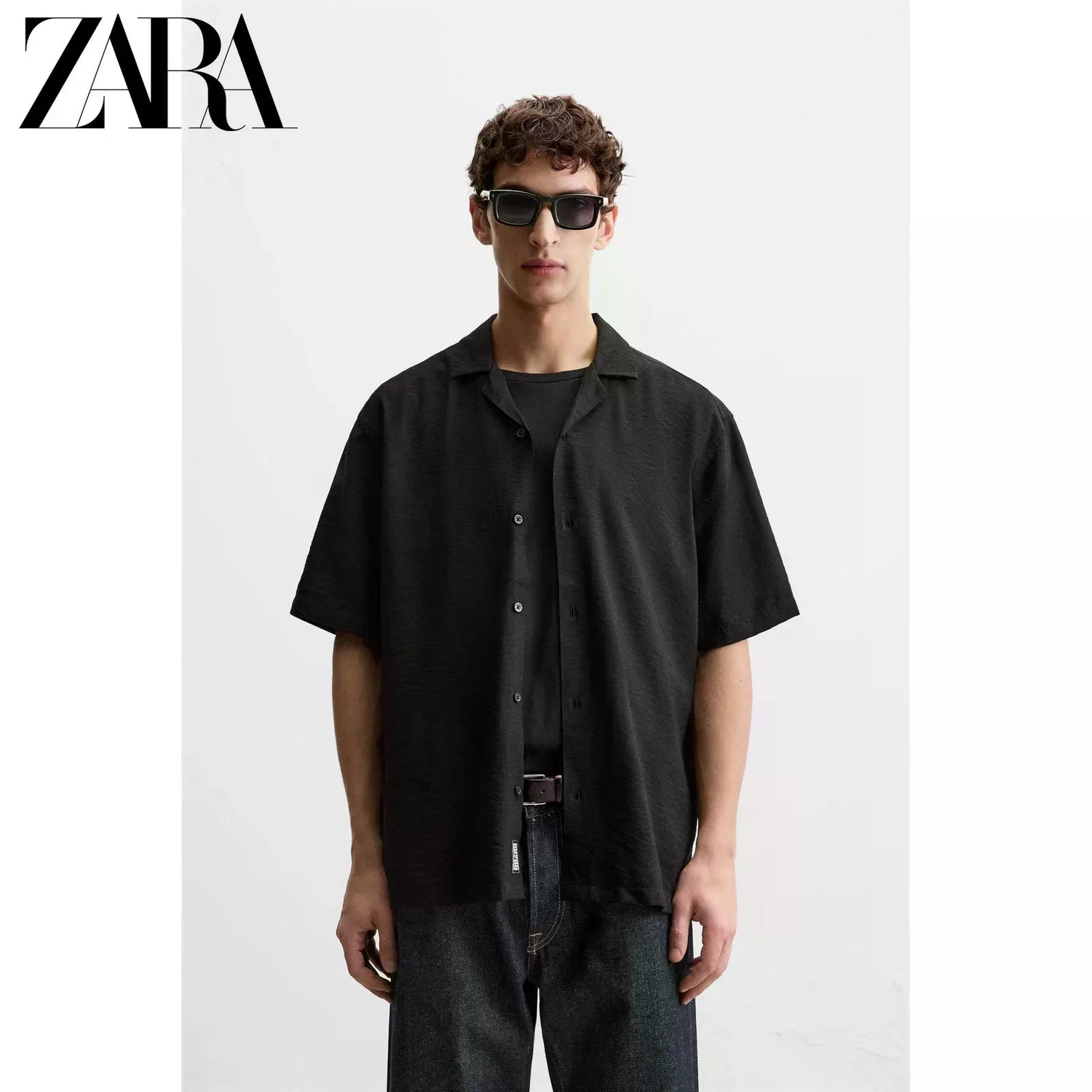 Женская рубашка с лацканами Other, ZARA, Белый — фото 4