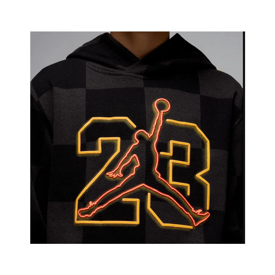 Детский спортивный свитшот с капюшоном Jordan Jdb Mj Deep Dish Po Hoodie Nike, Черный — фото 4