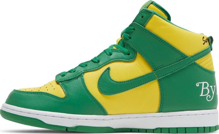 Кроссовки Nike Supreme x Dunk High SB 'By Any Means - Brazil', зеленый — фото 4