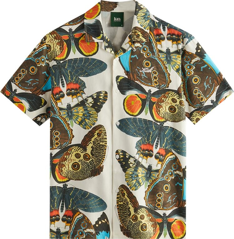 

Рубашка Kith For AMNH Butterflies Camp Collar Shirt 'White', белый