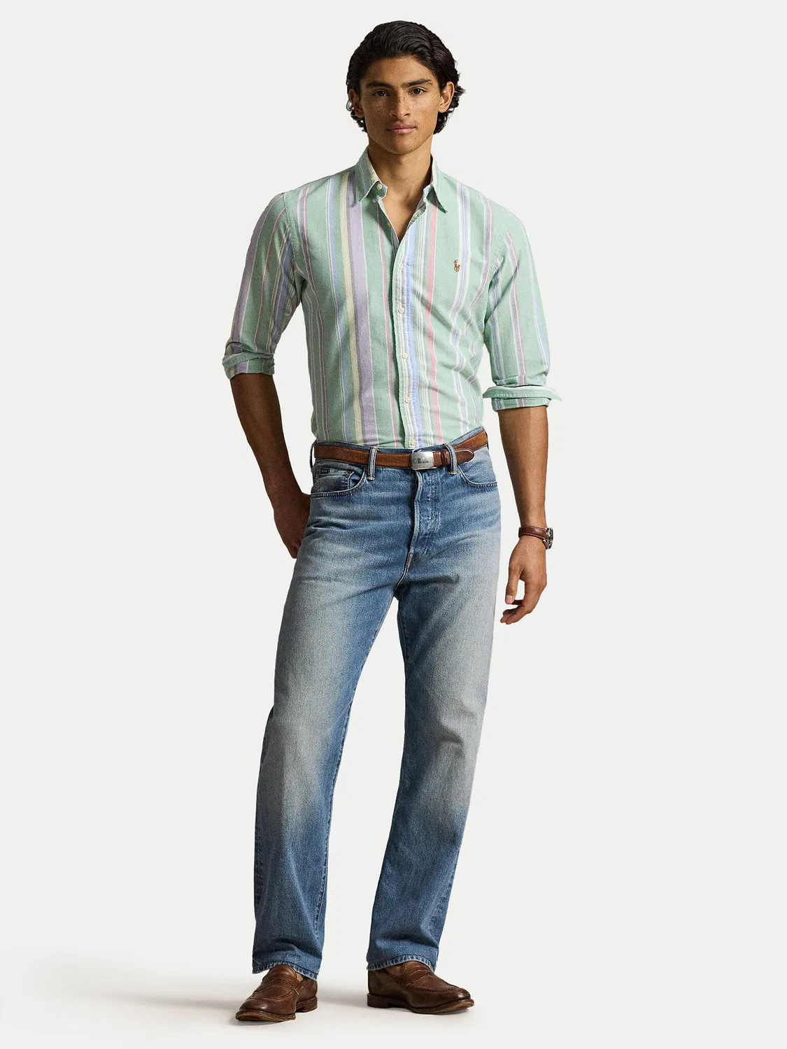 Мужская рубашка стандартного кроя Polo Ralph Lauren, светло-зеленый — фото 2