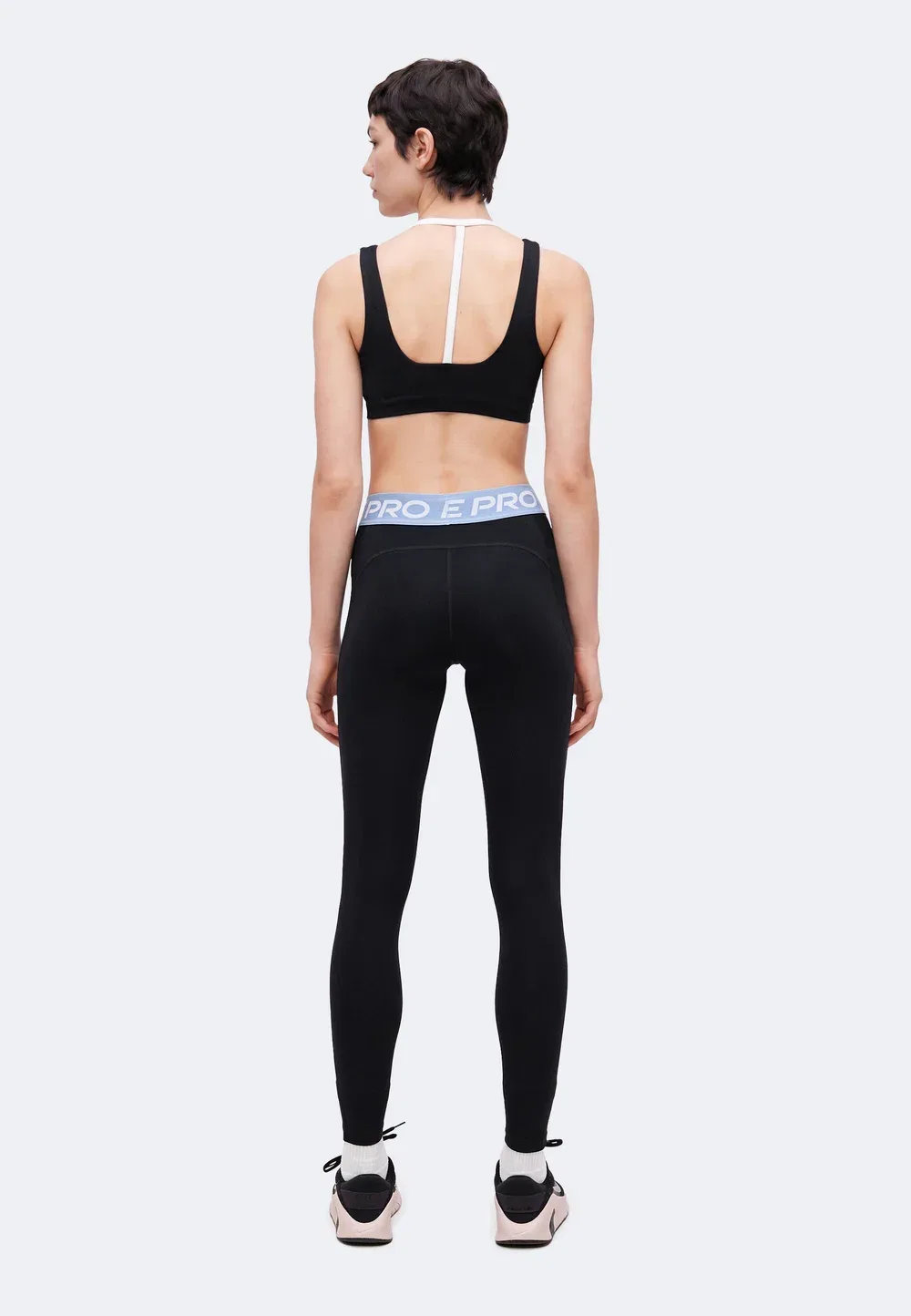W np df 365 mr tight usm - леггинсы Nike Performance, Black/Work Blue/White — фото 3