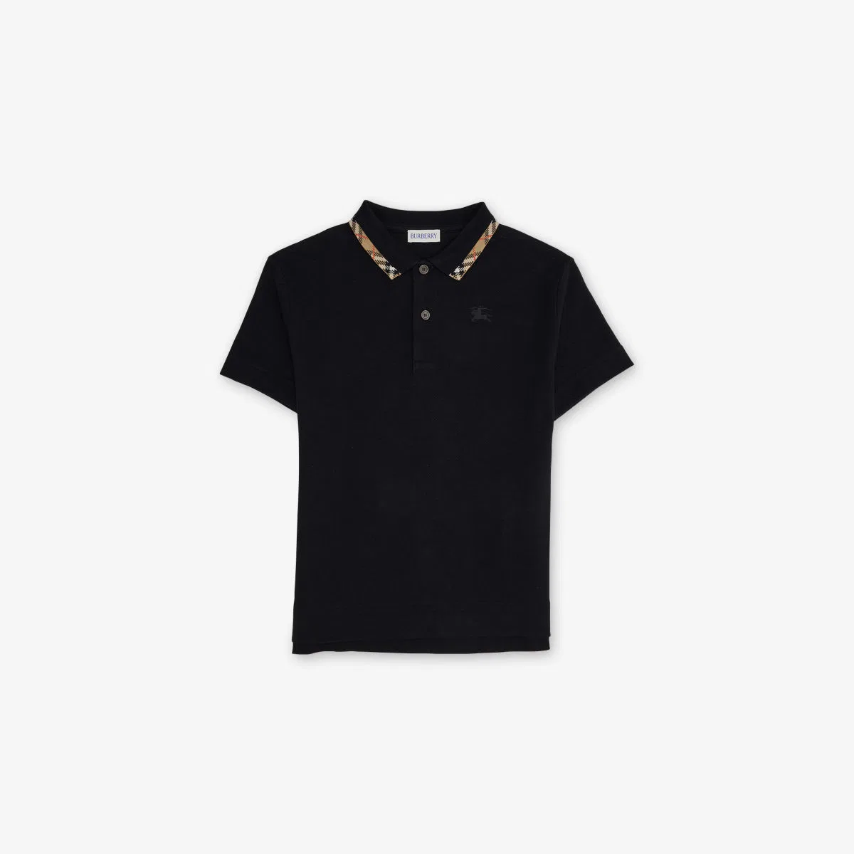 Хлопковая рубашка-поло johane в клетку, возраст 4-14 лет Burberry, черный