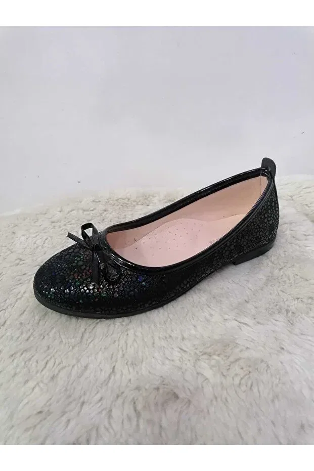 Детские балетки для девочек с ортопедической стелькой Color-Changing girl child bandless orthopedic ballerina shoes Özgür Kids, Black