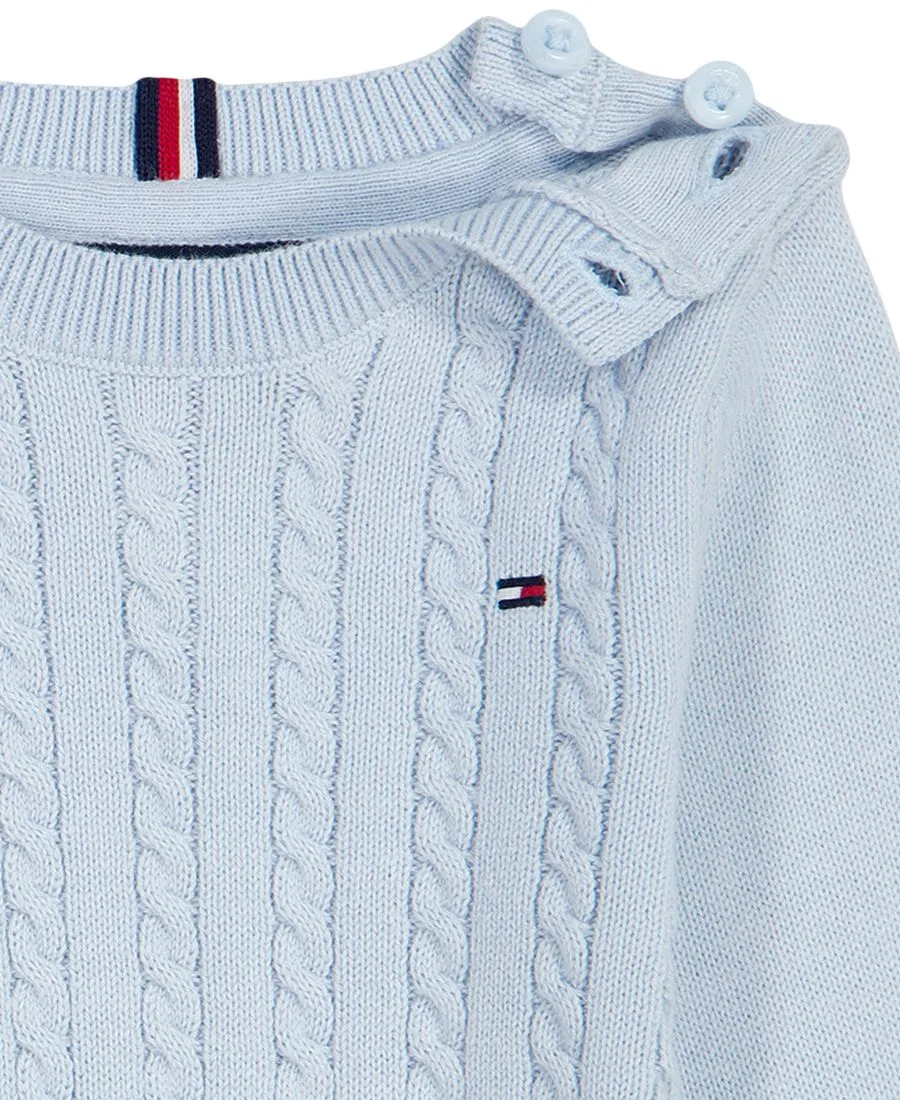 Детский вязаный комбинезон с шапкой, 2 предмета Tommy Hilfiger, Blue — фото 3