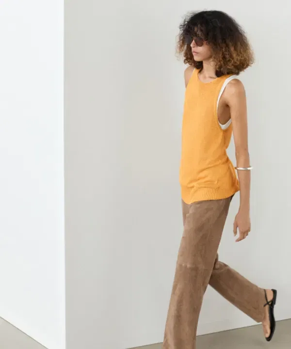 Топ без рукавов с халтер-горловиной, вязаный, Massimo Dutti — фото 3