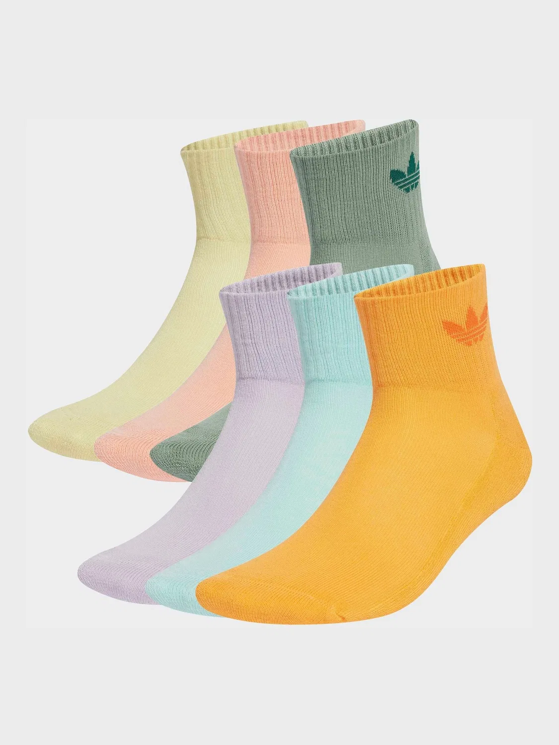 Носки, набор 6 пар, длина до щиколотки, adidas Originals, оранжевый