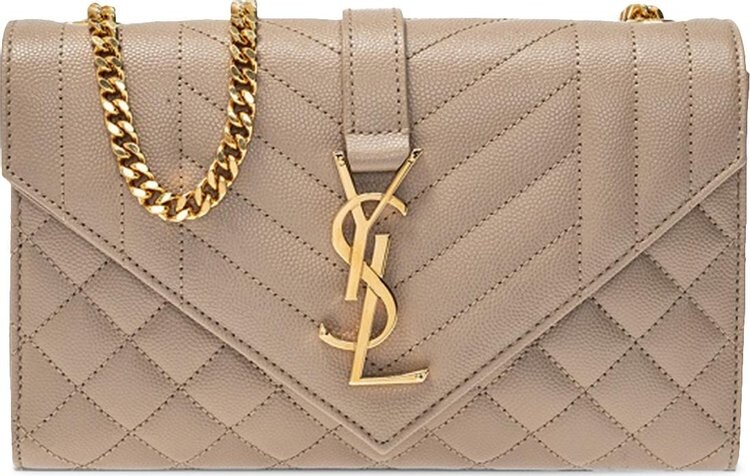 

Сумка Saint Laurent Small Envelope Chain Bag Dark Beige, кремовый, Бежевый, Сумка Saint Laurent Small Envelope Chain Bag Dark Beige, кремовый