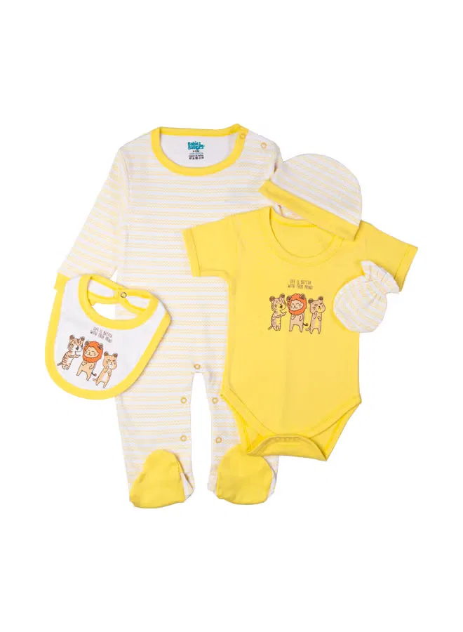 Комплект из 5 предметов для малышей Life Is Better Babies Basic, лимонный — фото 2