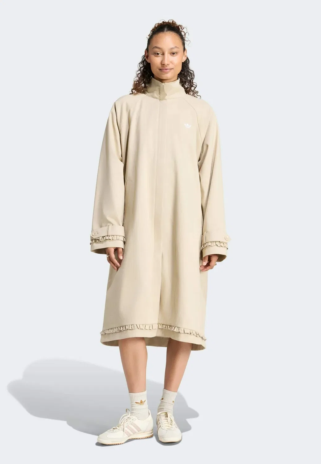 Плиссированное спортивное пальто - классическое пальто Adidas Originals, Khaki Three