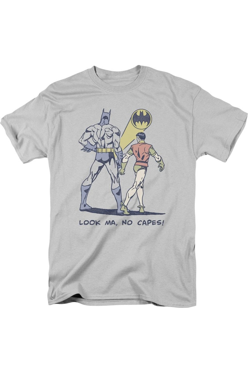 

Футболка с коротким рукавом для взрослых DC Comics No Capes Gildan, серебряный