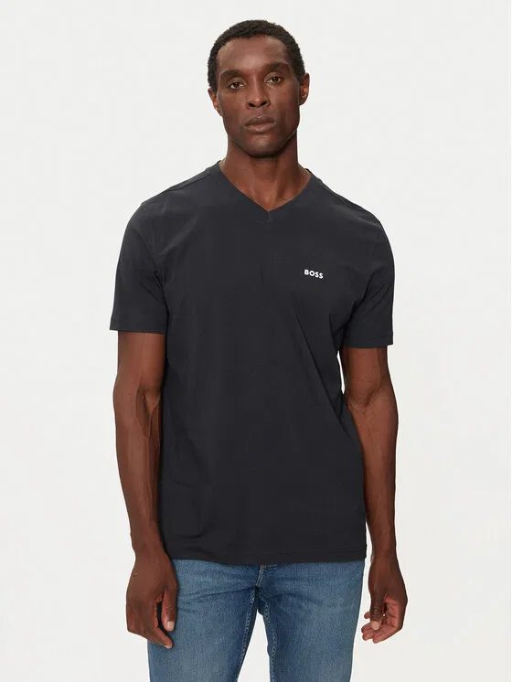 Футболка regular fit Tee V Boss, темно-синий