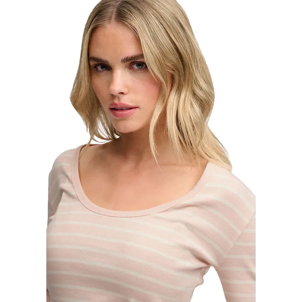 Женская футболка с длинным рукавом Athletic Essentials Striped Superdry, Pink — фото 4