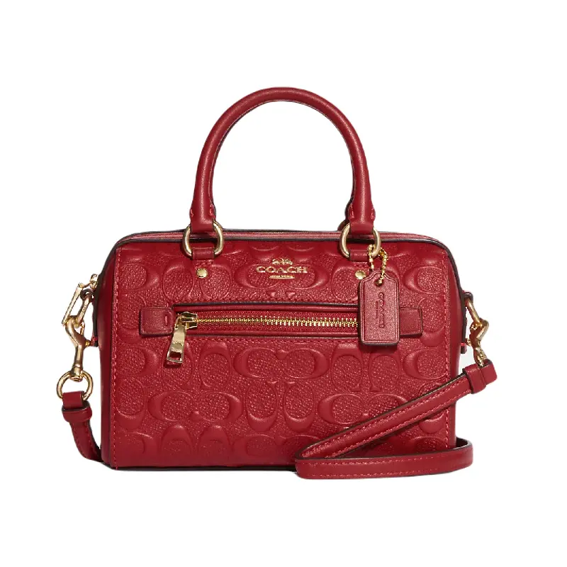 

Сумка Coach Outlet Mini Rowan Crossbody In Signature Leather, красный