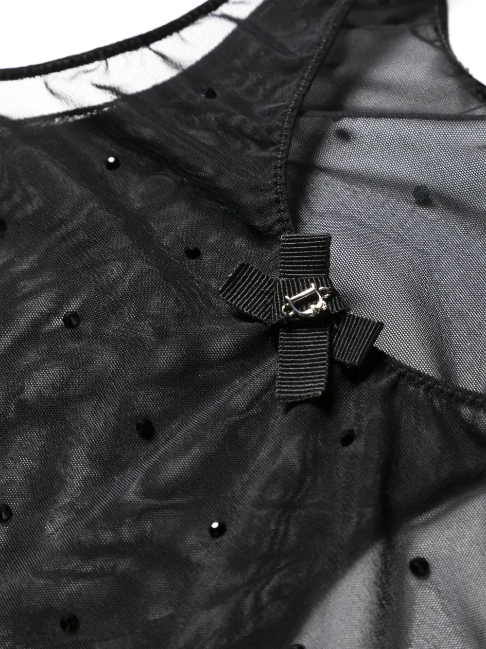 Сетчатое боди со стразами Dsquared2, черный — фото 3