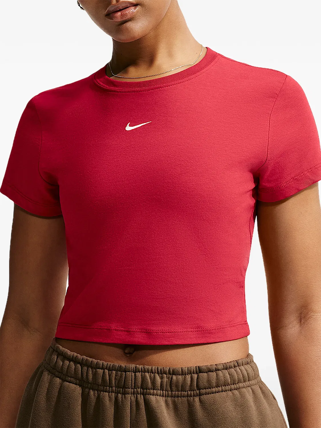 Футболка укороченная красная Nike, красный