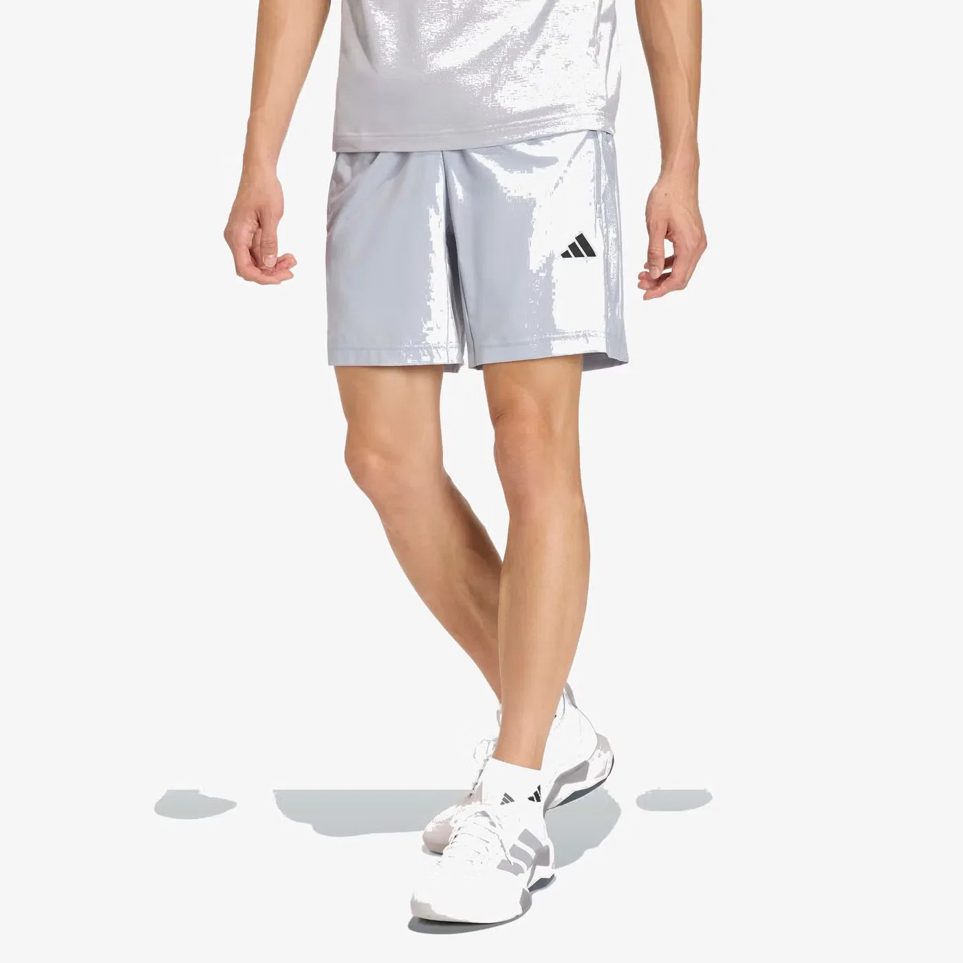 Шорты спортивные с логотипом Workout Essentials Base Adidas, серебристый — фото 2