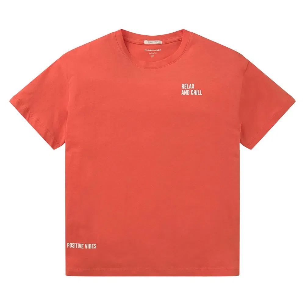 Детская футболка оверсайз с принтом Oversized Wording Tom tailor, Red